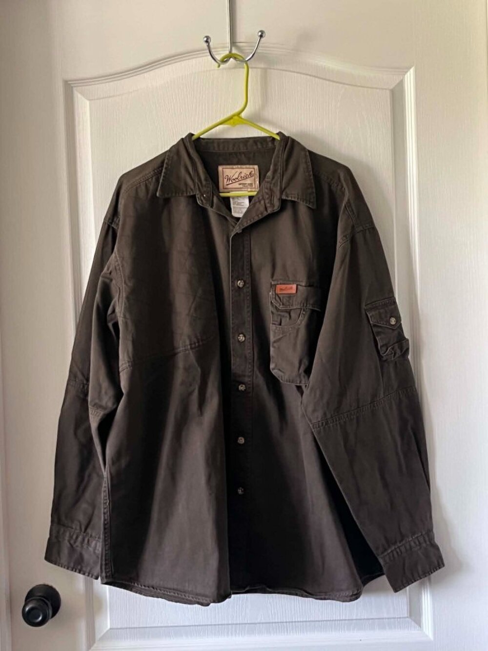 Vintage Woolrich Men's Utility Heavy Weight Button Down Shirt size XL Green